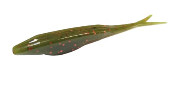 - 1 Bait Co Jnr Fluke Green Pumpkin Red